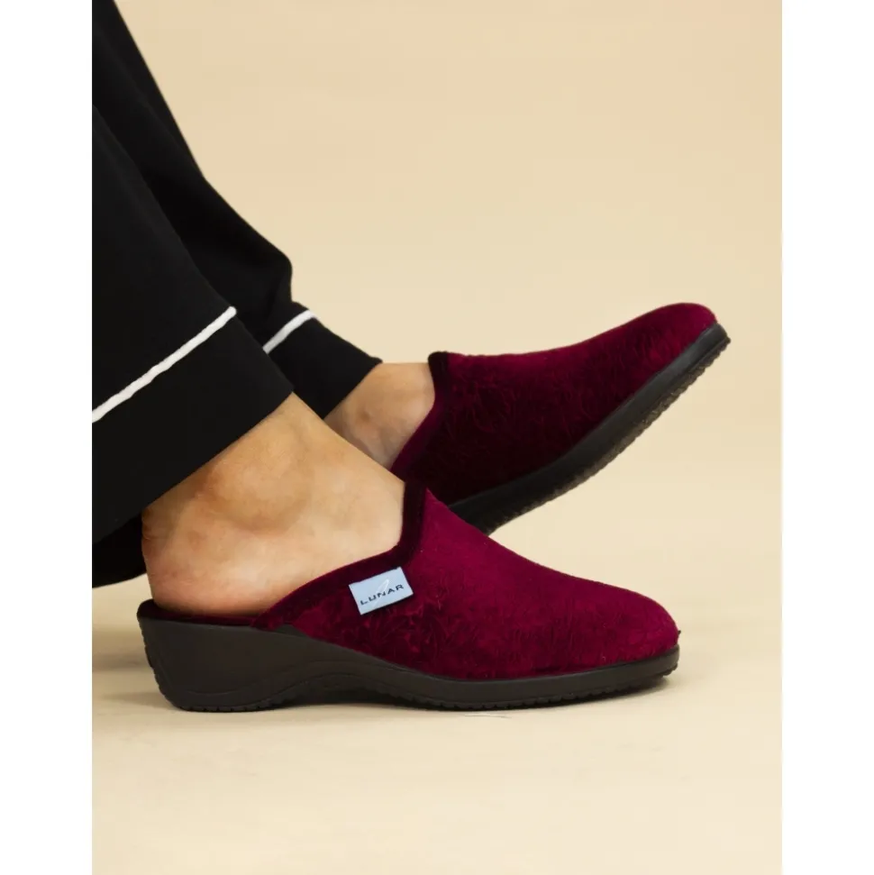 Lunar Shoes Hausschuh | Pantoletten*Audrey Burgunderroter Pantoffel