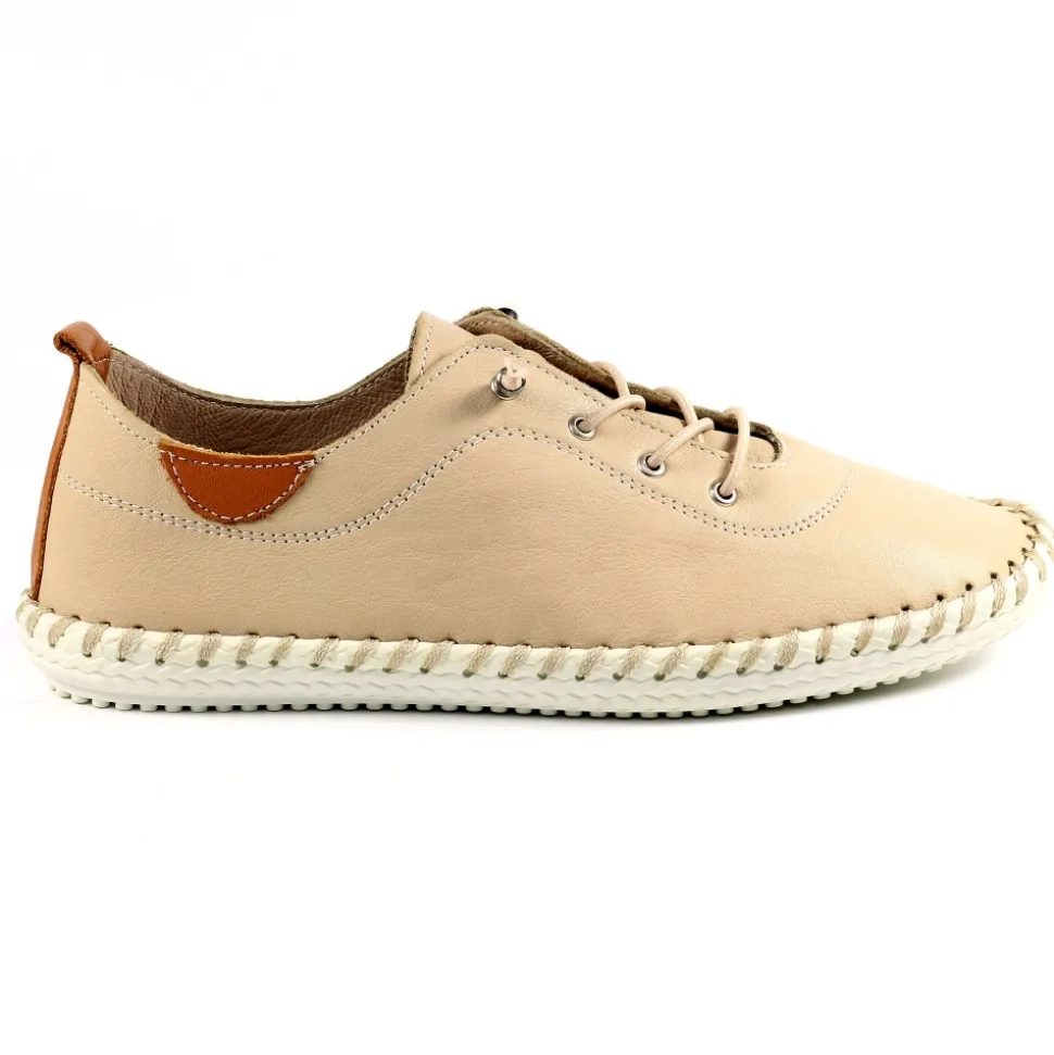 Lunar Shoes Sportschuhe | Halbschuhe*Beige Leinenschuhe Aus Leder Von St. Ives