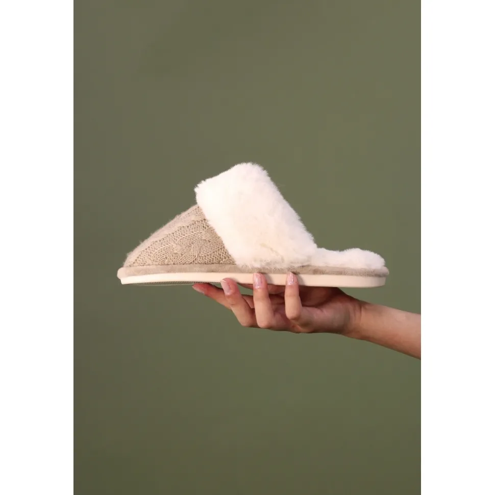 Lunar Shoes Hausschuhe In Geschenkbox | Hausschuh*Beige Pantoffel Nika