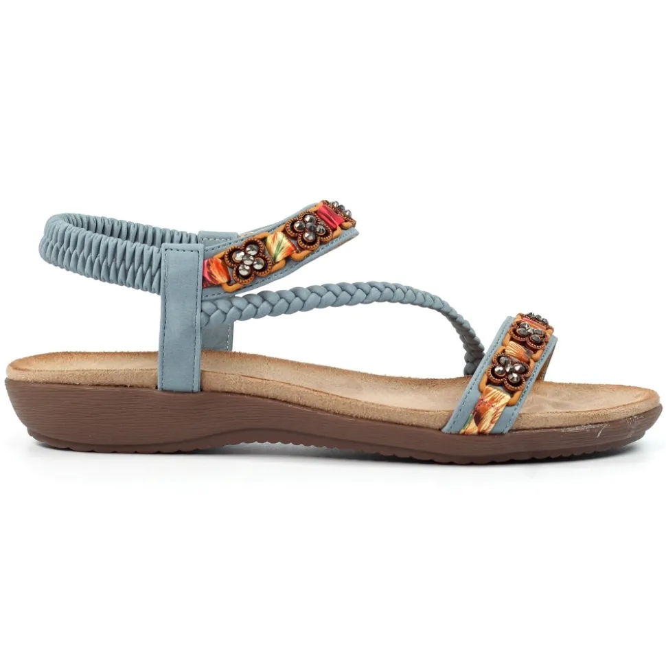 Lunar Shoes Elastisch*Carmenblaue Sandale