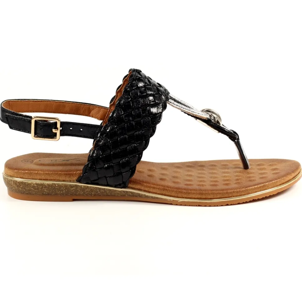 Lunar Shoes Zehensteg*Dawley schwarze Sandale