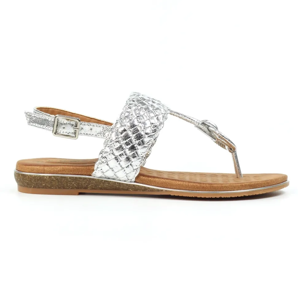Lunar Shoes Zehensteg*Dawley Silberne Sandale
