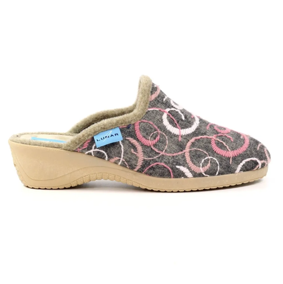 Lunar Shoes Hausschuh | Pantoletten*Erin II Grauer Mule-Slipper