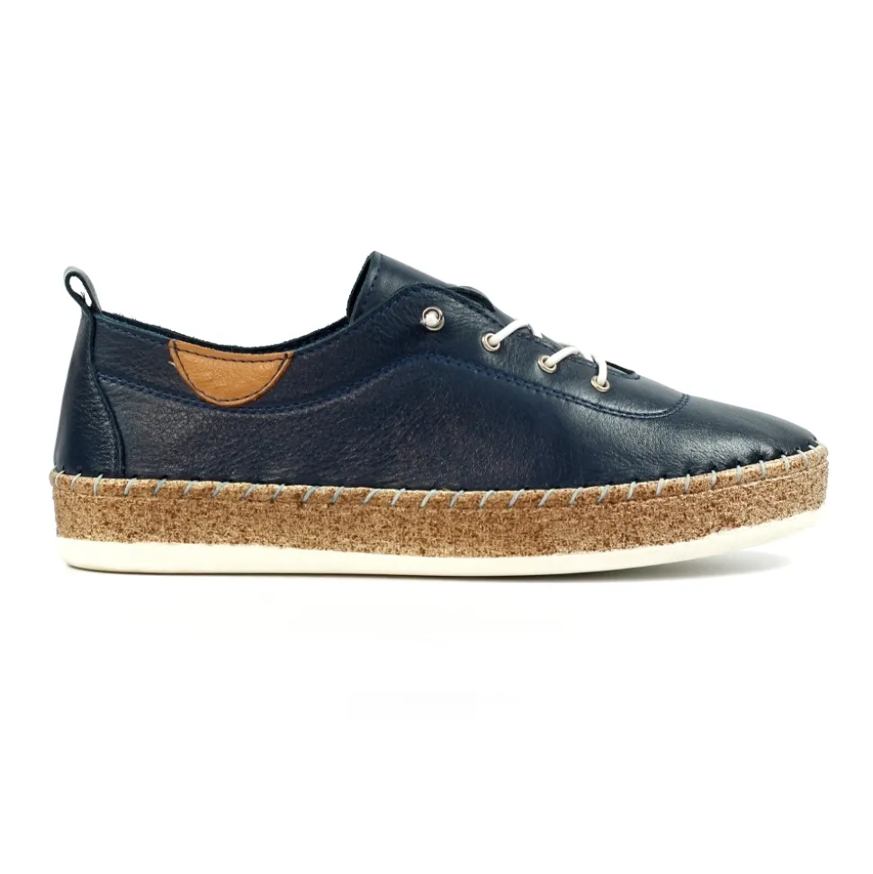Lunar Shoes Halbschuhe | Flache Schuhe*Evie Marineblaue Leder-Plimsolls