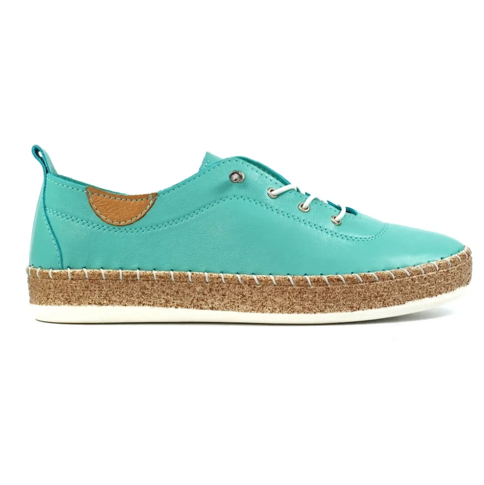 Lunar Shoes Halbschuhe | Flache Schuhe*Evie Türkisfarbener Leder-Plimsoll