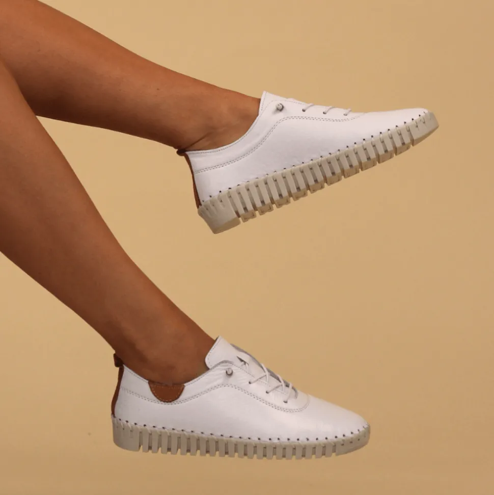 Lunar Shoes Sportschuhe | Flache Schuhe*Flamborough Weißer Lederschuh