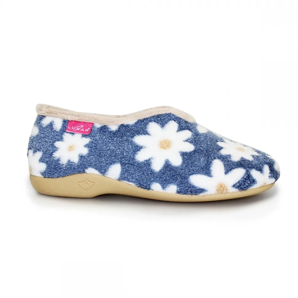 Lunar Shoes Mokassin*Gänseblümchenblauer Blumenschuh