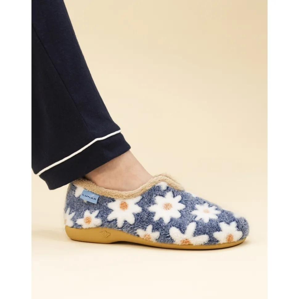 Lunar Shoes Mokassin*Gänseblümchenblauer Blumenschuh