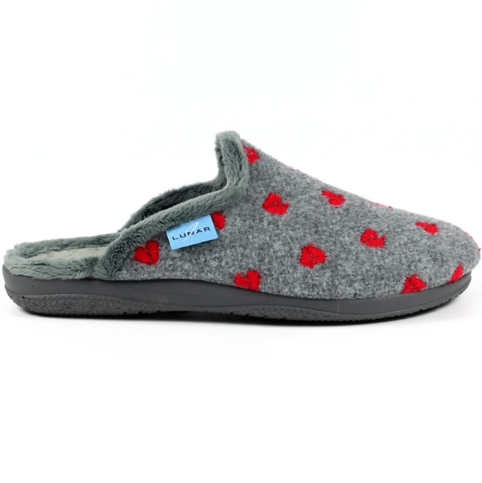 Lunar Shoes Hausschuh | Pantoletten*Graue Pantoletten „Bruna“