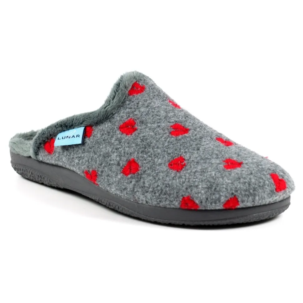 Lunar Shoes Hausschuh | Pantoletten*Graue Pantoletten „Bruna“