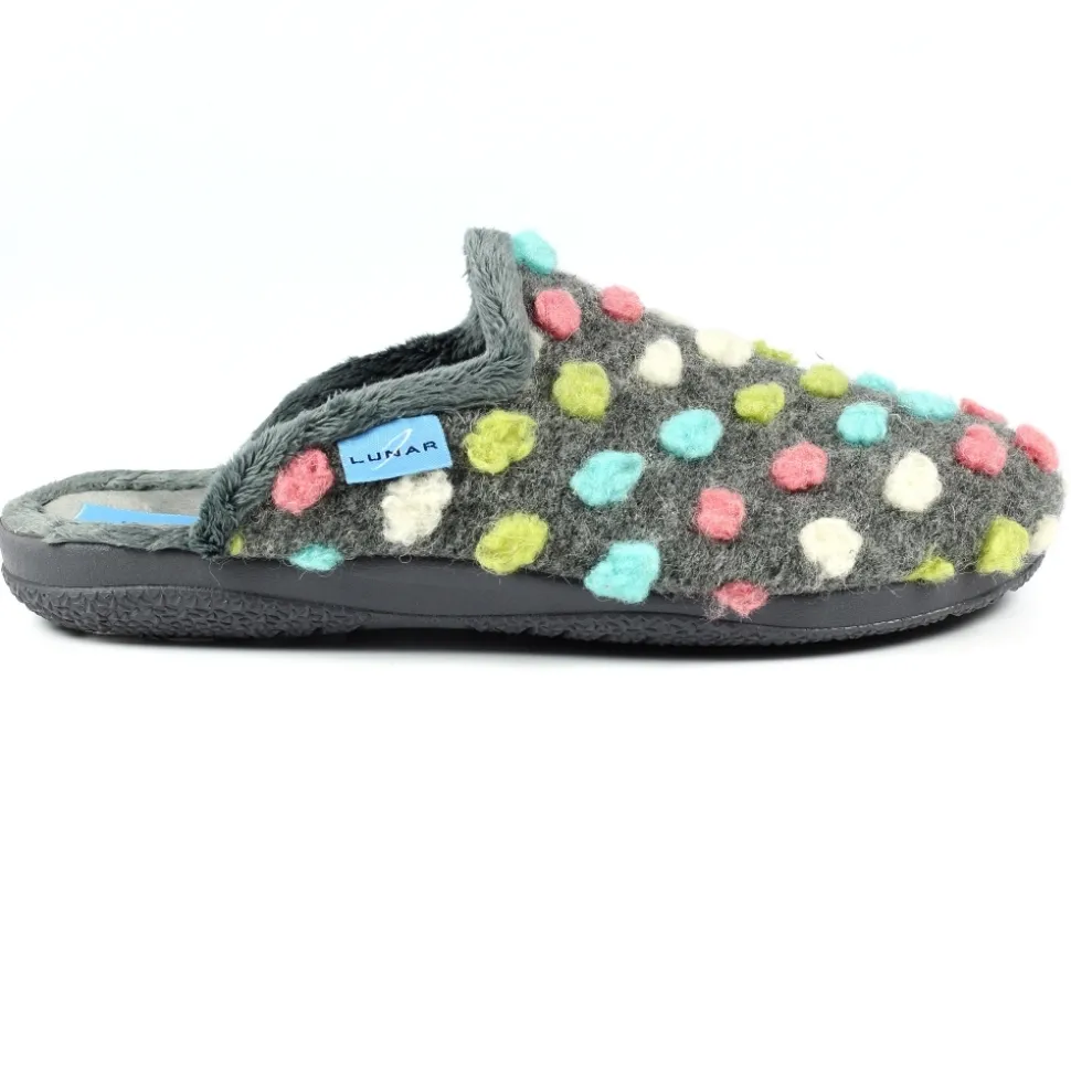Lunar Shoes Hausschuh | Pantoletten*Graue Pantoletten „Montreal“
