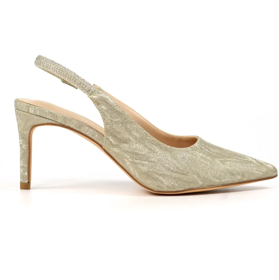Lunar Shoes Schuhe Und Dazu Passende Taschen | High Heels*Janine Goldener Slingback-Absatz