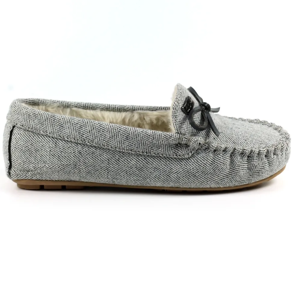 Damen Lunar Shoes Hausschuhe Für Damen | Mokassin*Jennings grauer Slipper