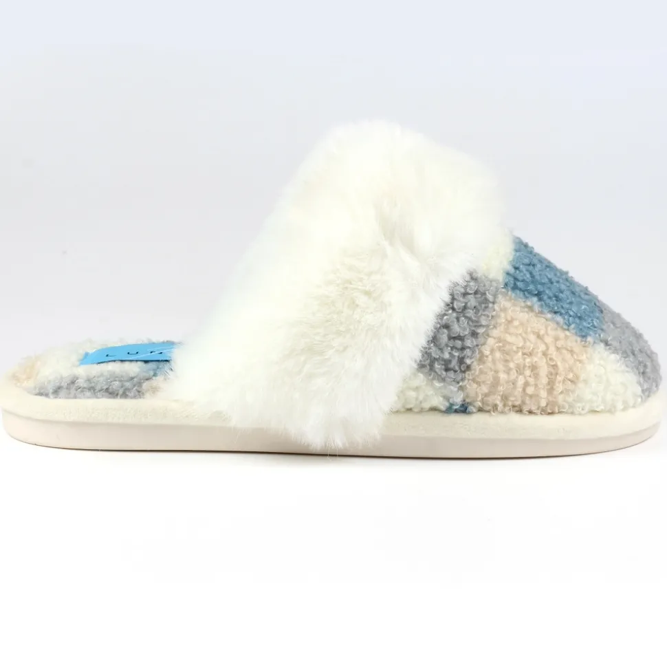 Lunar Shoes Hausschuhe In Geschenkbox | Hausschuh*Kayden – Blaue Pantoletten
