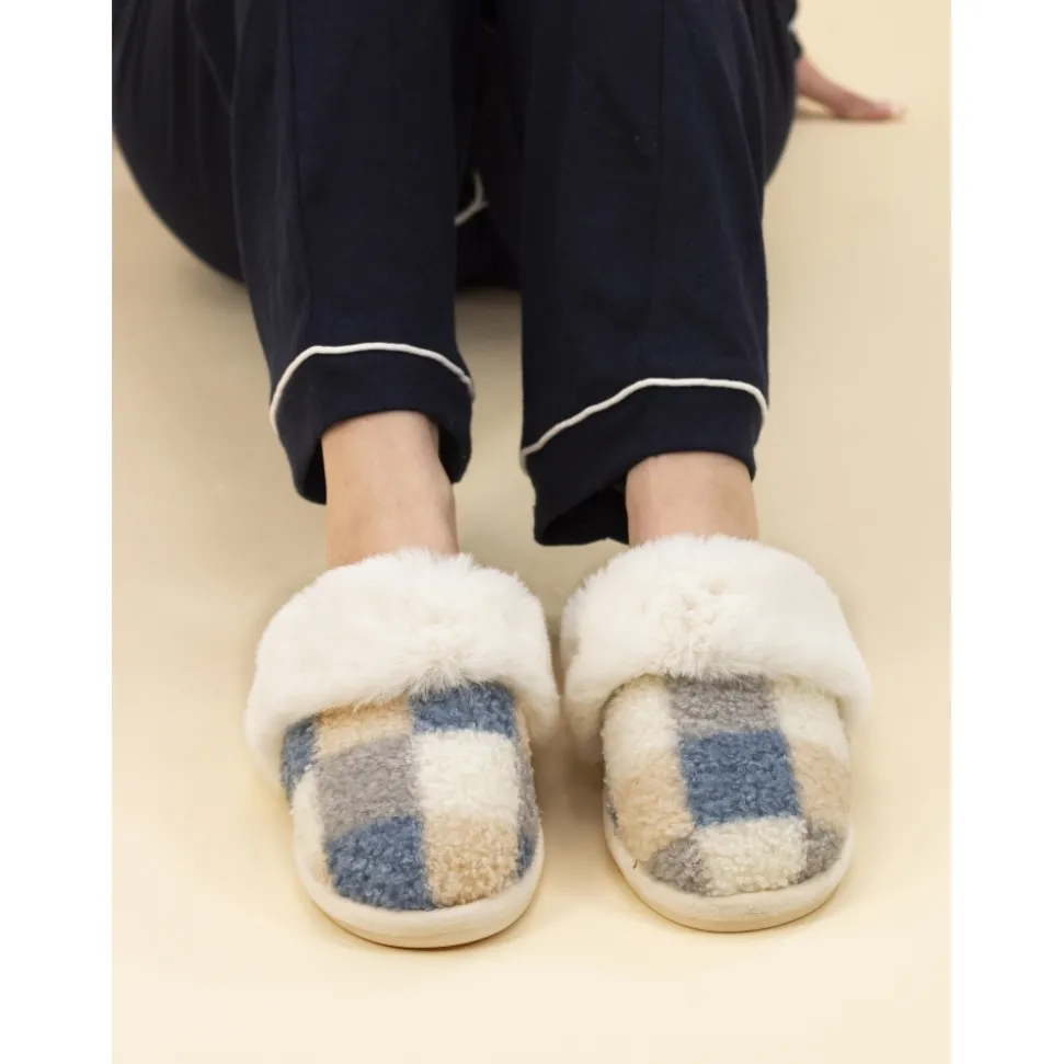 Lunar Shoes Hausschuhe In Geschenkbox | Hausschuh*Kayden – Blaue Pantoletten