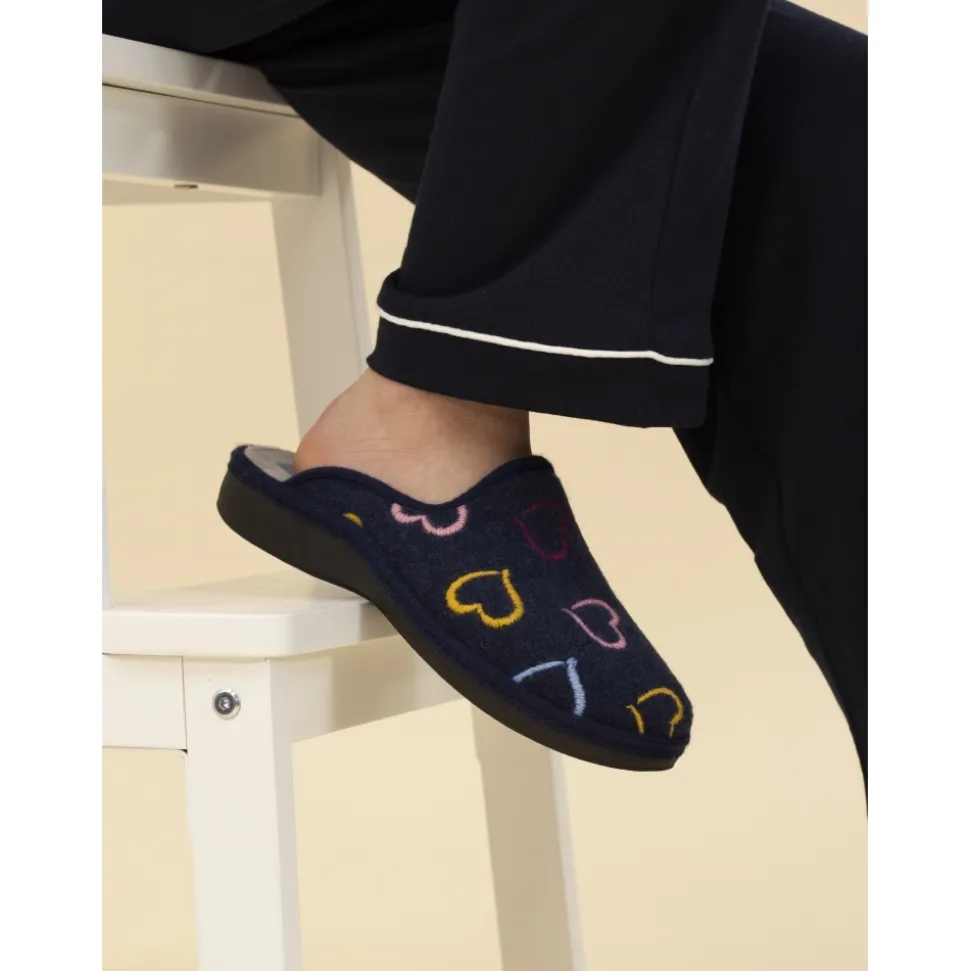 Lunar Shoes Hausschuh | Pantoletten*Marineblaue Pantoletten „Love“