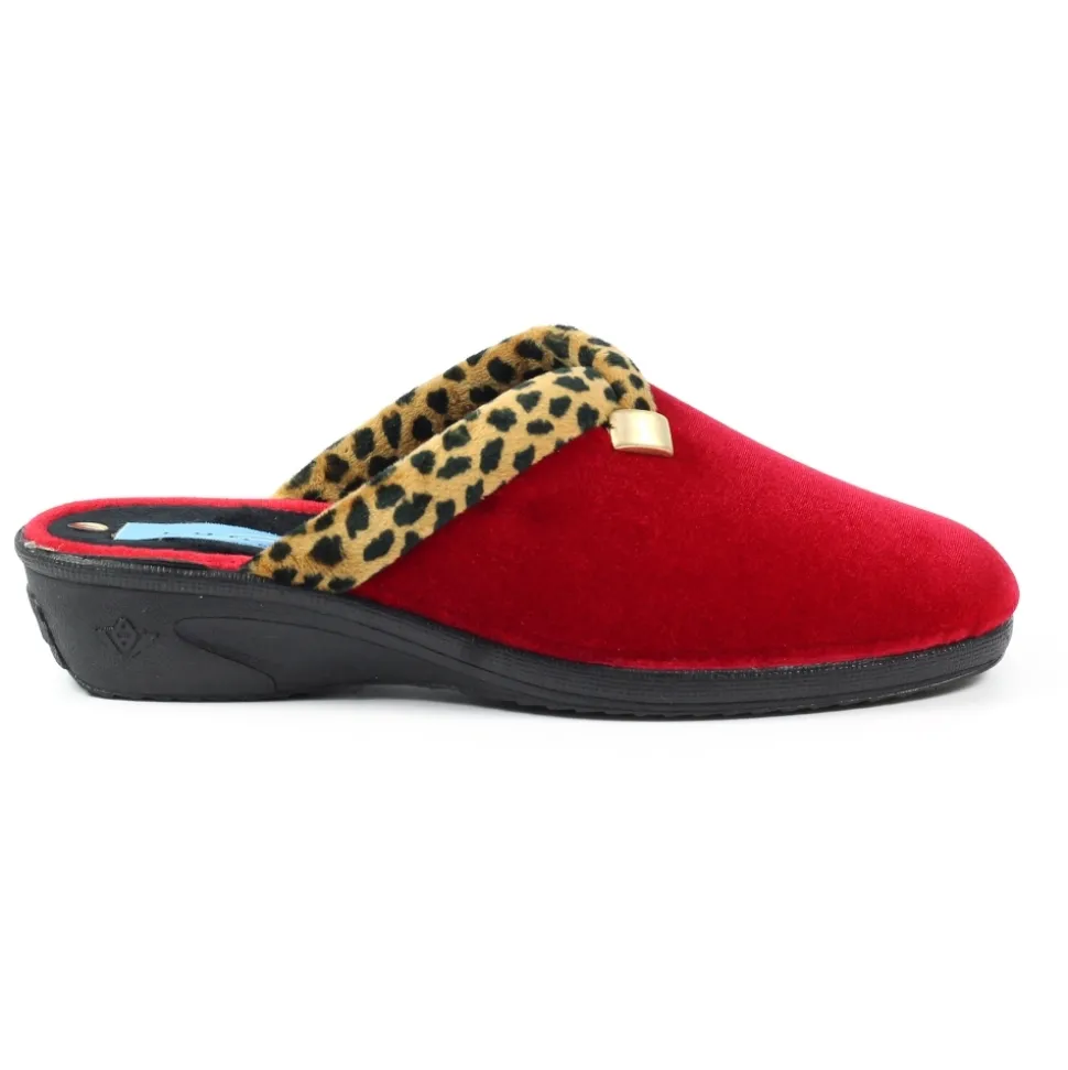 Lunar Shoes Hausschuh | Pantoletten*Michelle Roter Ozelot-Slipper