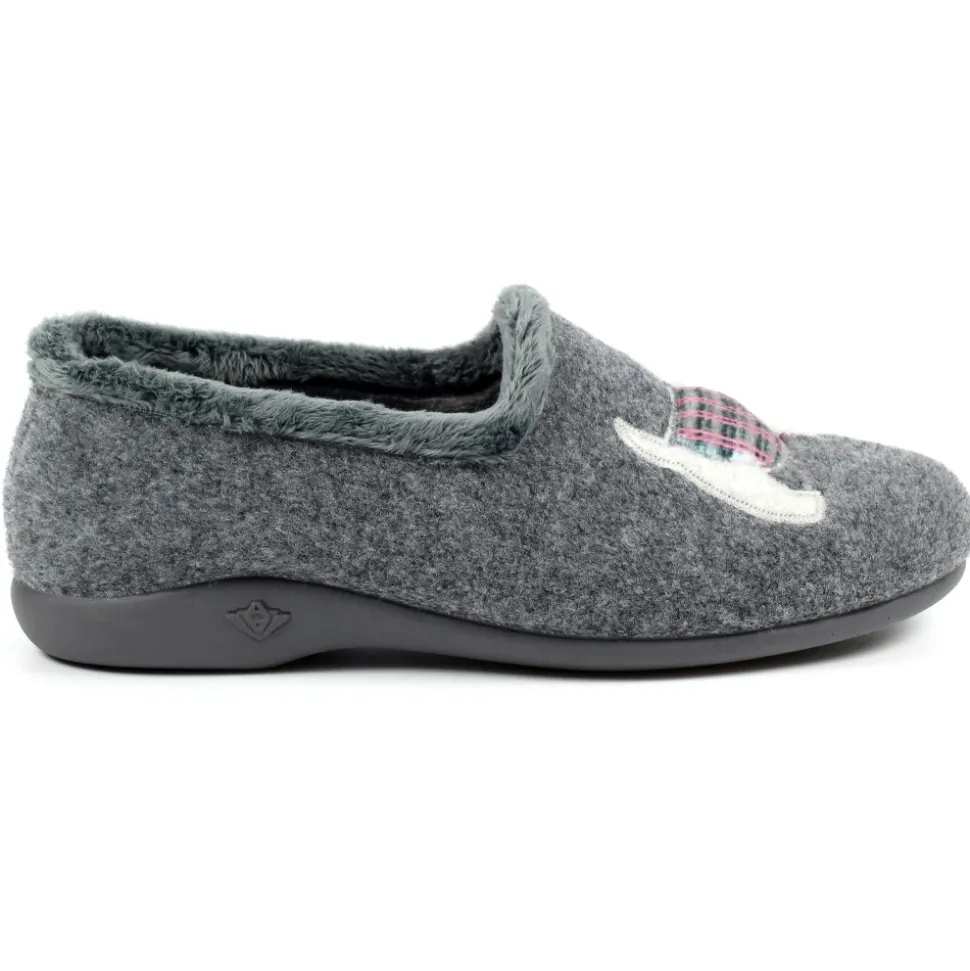 Damen Lunar Shoes Hausschuhe Für Damen | Hausschuh*Monique Scottie Slipper Grau