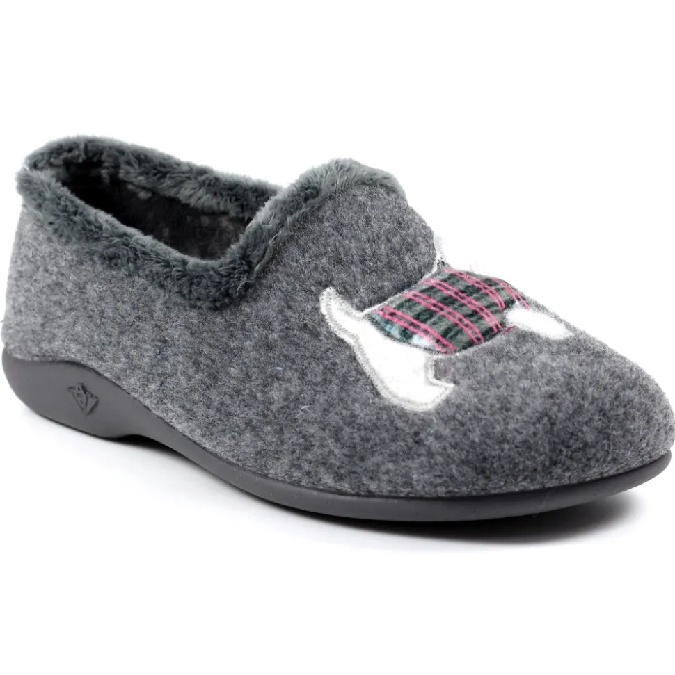 Damen Lunar Shoes Hausschuhe Für Damen | Hausschuh*Monique Scottie Slipper Grau