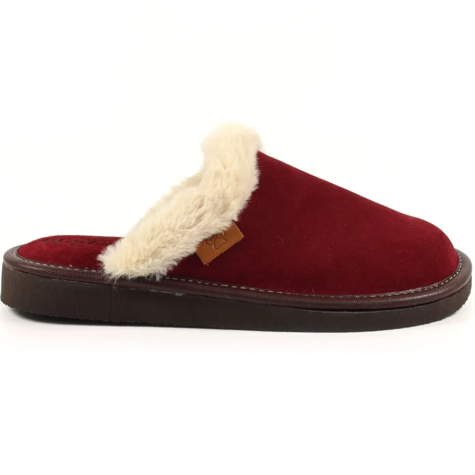 Damen Lunar Shoes Hausschuhe Für Damen | Pantoffel*Otto Burgunder-Wildleder-Slipper