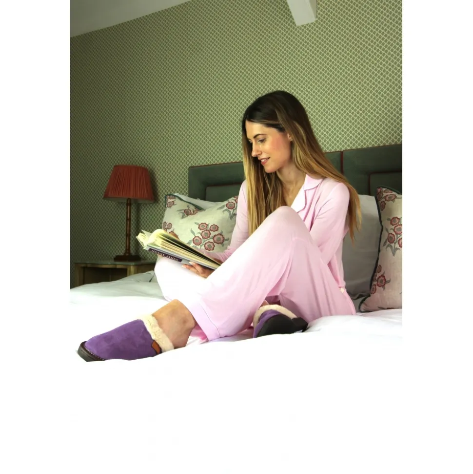 Damen Lunar Shoes Hausschuhe Für Damen | Hausschuh*Otto lila Wildleder-Slipper
