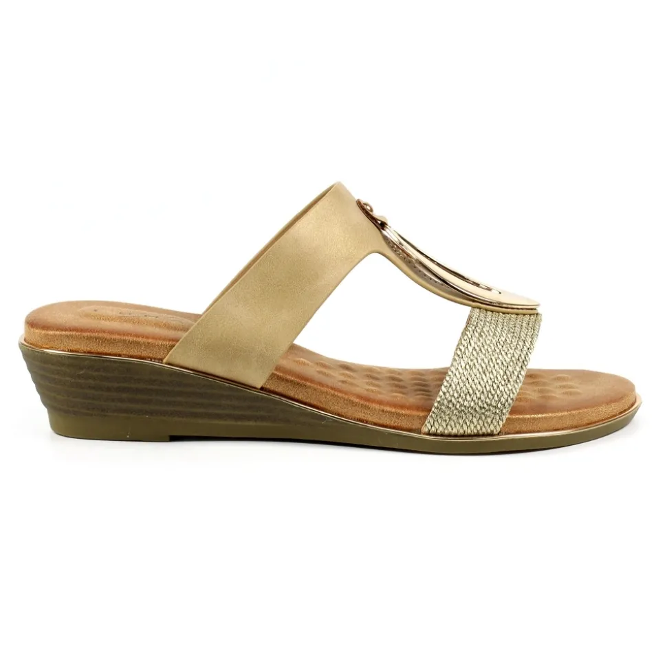 Lunar Shoes Keilabsätze | Pantoletten*Porto Beige Keilsandale