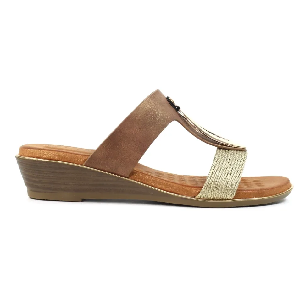 Lunar Shoes Pantoletten | Keilabsätze*Portobraune Sandale