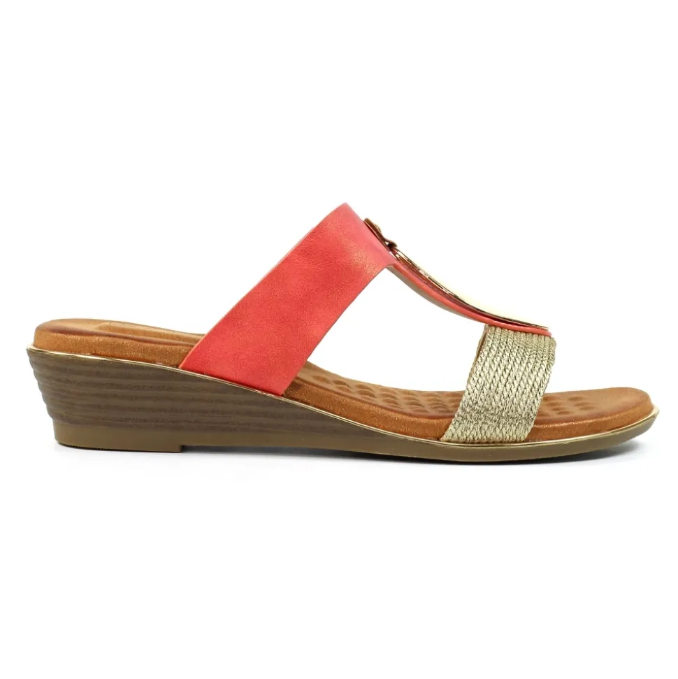Lunar Shoes Pantoletten | Keilabsätze*Porto-Keilsandalette Aus Koralle