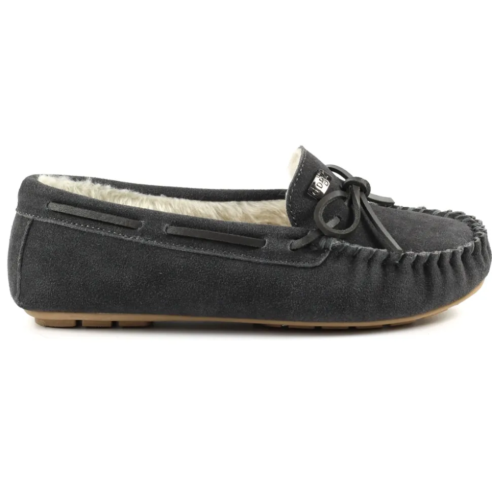 Damen Lunar Shoes Hausschuhe Für Damen | Mokassin*Portree Grauer Slipper