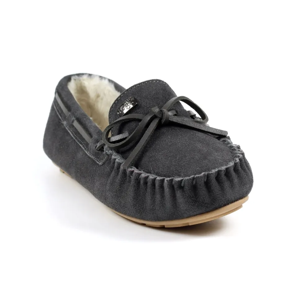 Damen Lunar Shoes Hausschuhe Für Damen | Mokassin*Portree Grauer Slipper