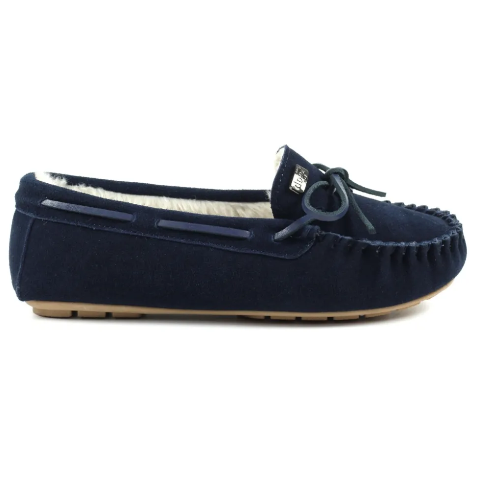 Damen Lunar Shoes Hausschuhe Für Damen | Mokassin*Portree Marineblauer Slipper