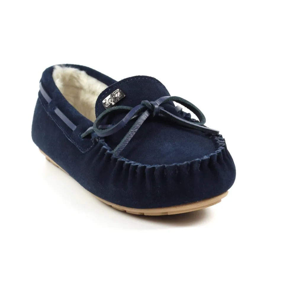 Damen Lunar Shoes Hausschuhe Für Damen | Mokassin*Portree Marineblauer Slipper
