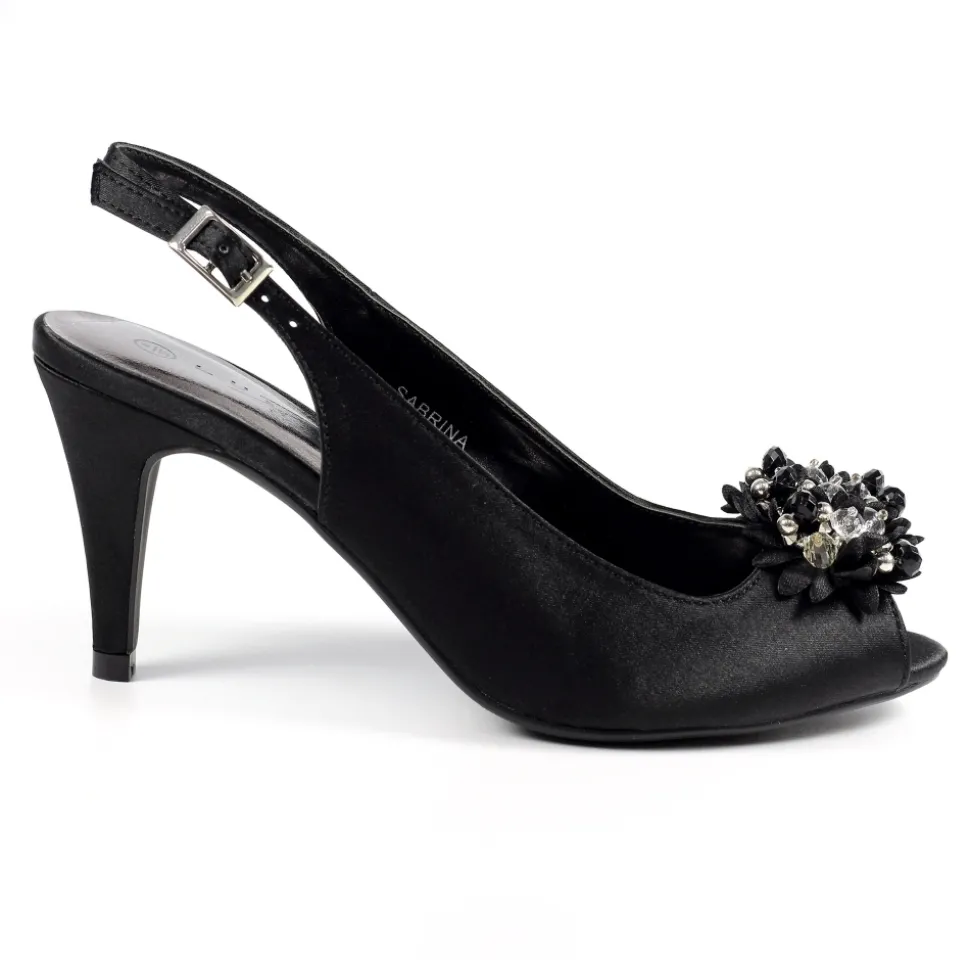 Lunar Shoes Schuhe Und Dazu Passende Taschen | Pumps*Sabrina – Slingback-Pumps Aus Schwarzem Satin