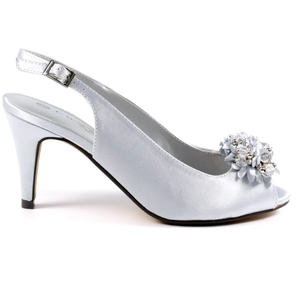 Lunar Shoes Schuhe Und Dazu Passende Taschen | Pumps*Sabrina – Slingback-Pumps Aus Silbernem Satin