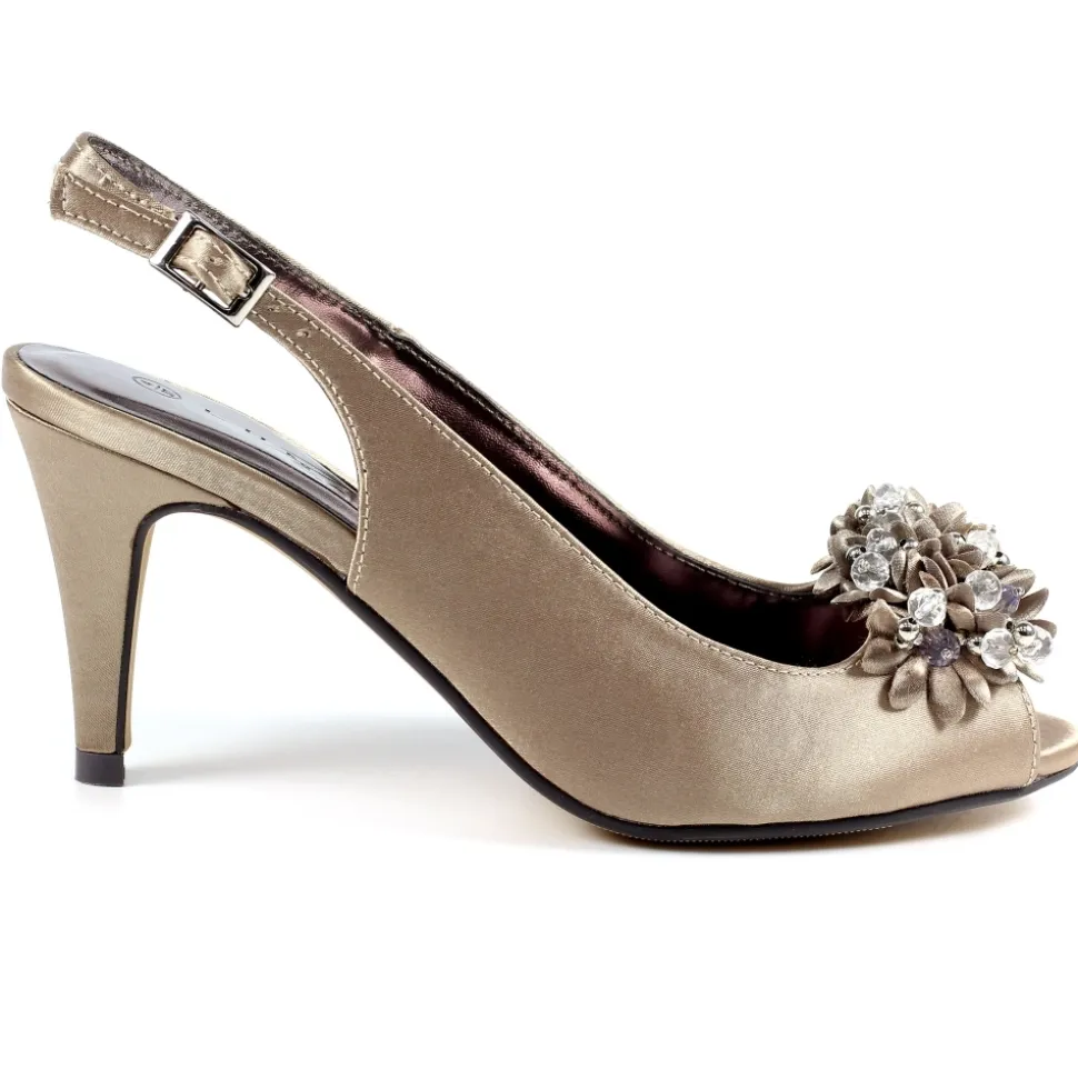 Lunar Shoes Schuhe Und Dazu Passende Taschen | Pumps*Sabrina Slingback-Pumps Aus Satin In Taupe