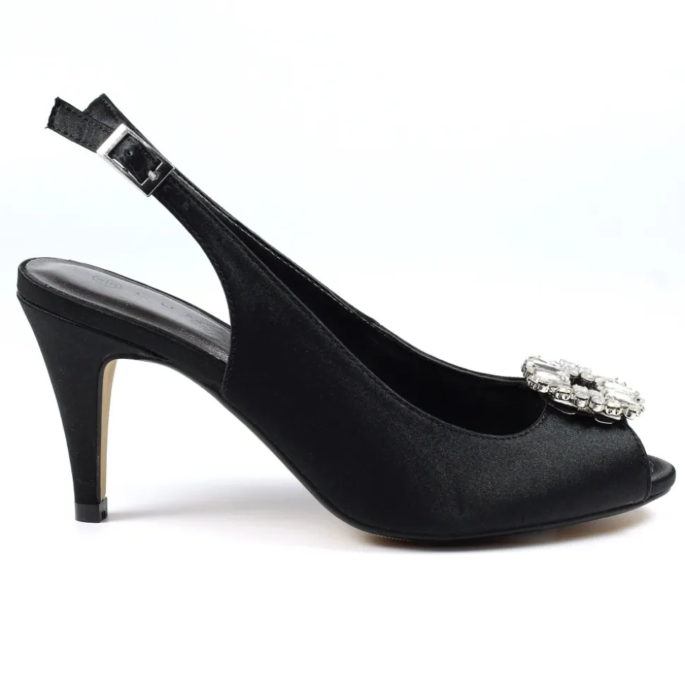 Lunar Shoes Schuhe Und Dazu Passende Taschen | Peep Toe*Schwarze Slingback-Pumps „Venice“ Mit Peeptoe