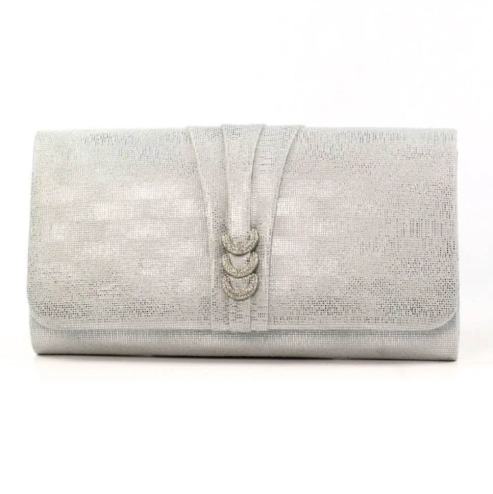 Lunar Shoes Schuhe Und Dazu Passende Taschen | Clutch*Silberne Clutch Aus Satin „Lyla“