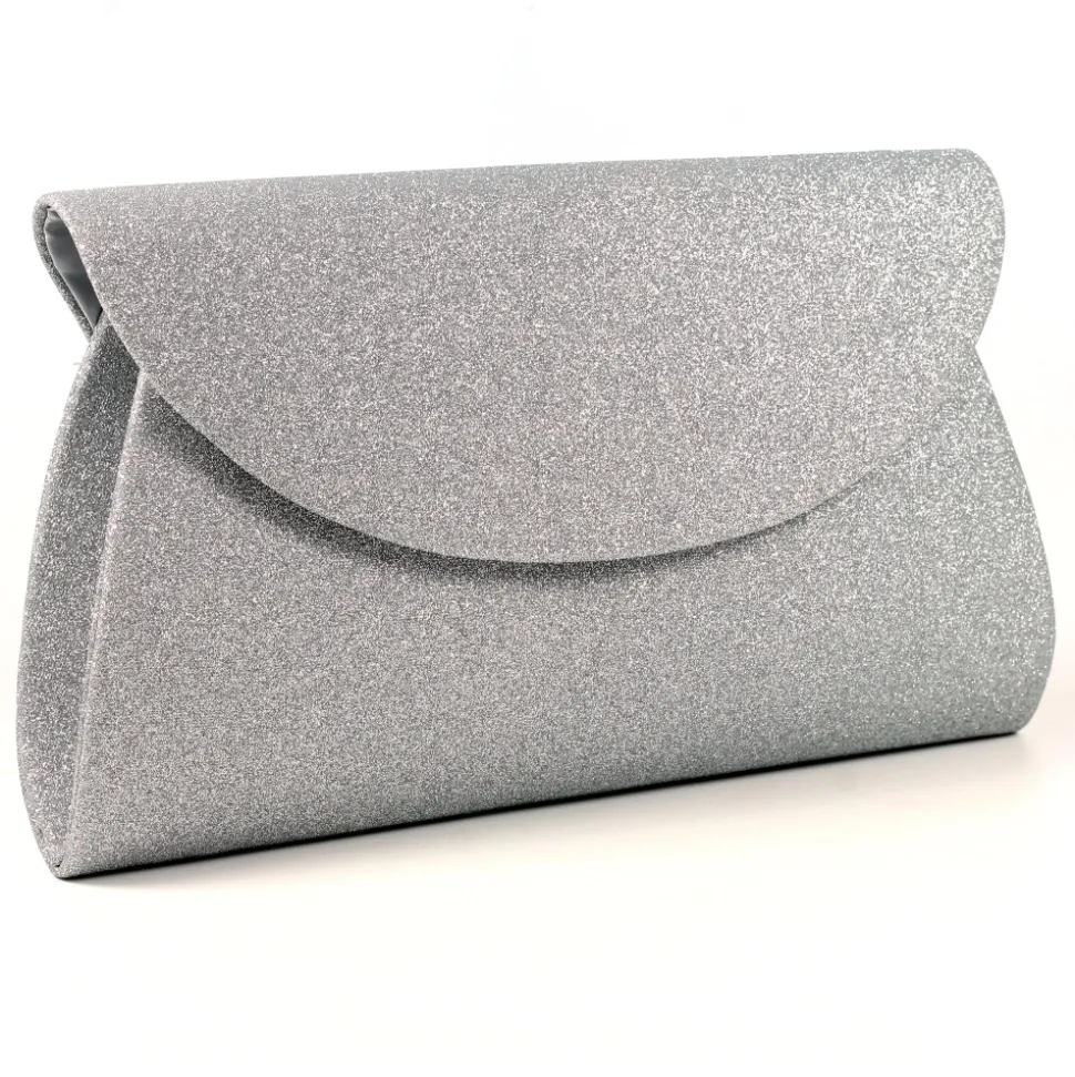 Lunar Shoes Schuhe Und Dazu Passende Taschen | Clutch*Silberne Glitzer-Clutch Von Sariyah