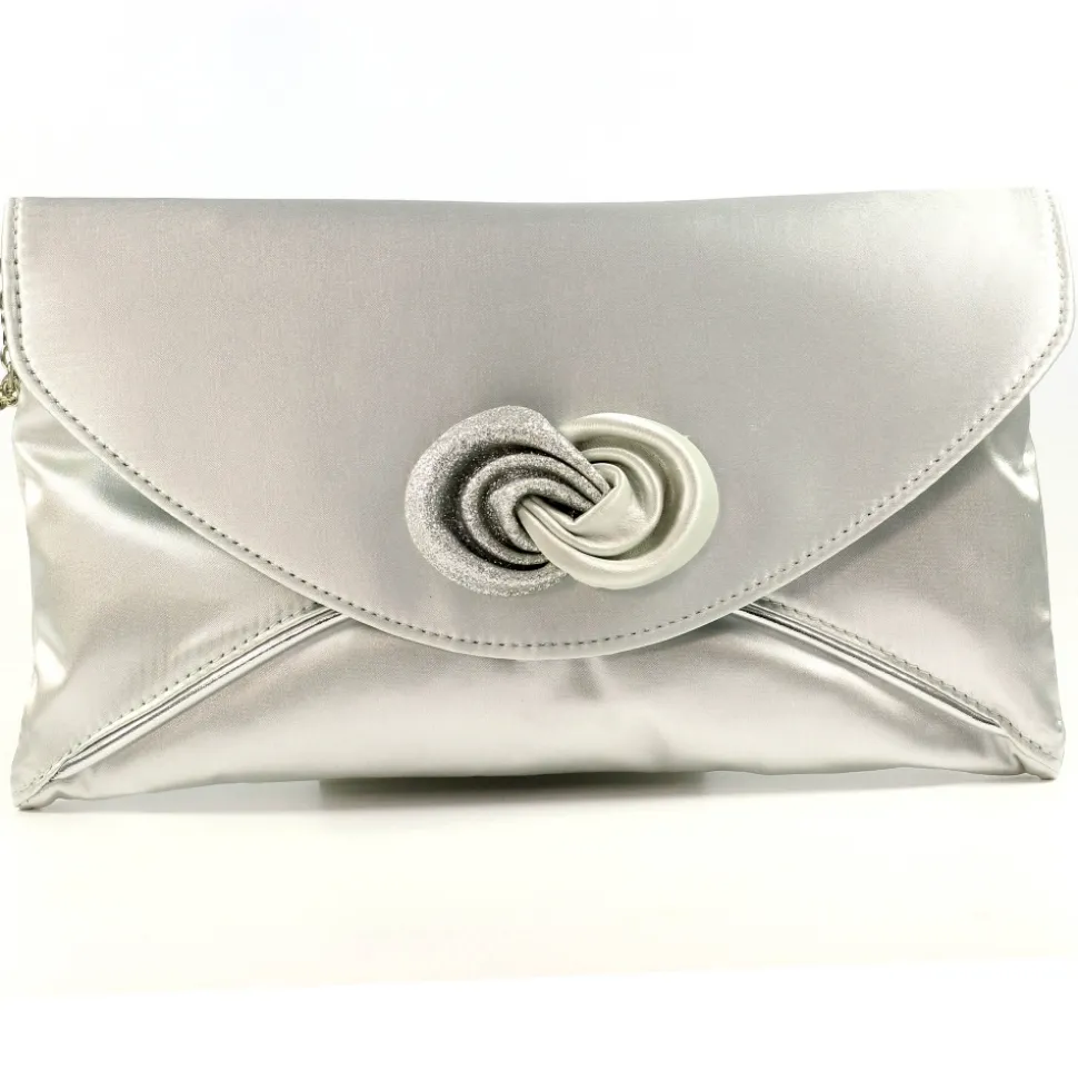 Lunar Shoes Schuhe Und Dazu Passende Taschen | Clutch*Silberne Satintasche „Ripley“