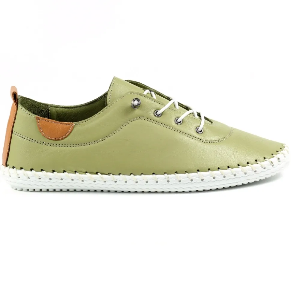 Lunar Shoes Sportschuhe | Flache Schuhe*St Ives – Leinenschuhe Aus Khakifarbenem Leder