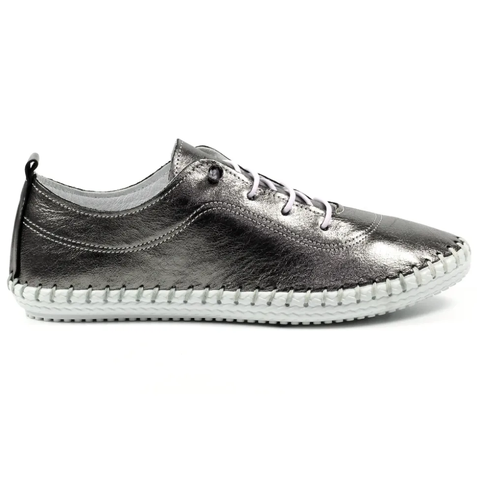 Lunar Shoes Sportschuhe | Halbschuhe*St. Ives – Leinenschuhe Aus Metallischem Zinn