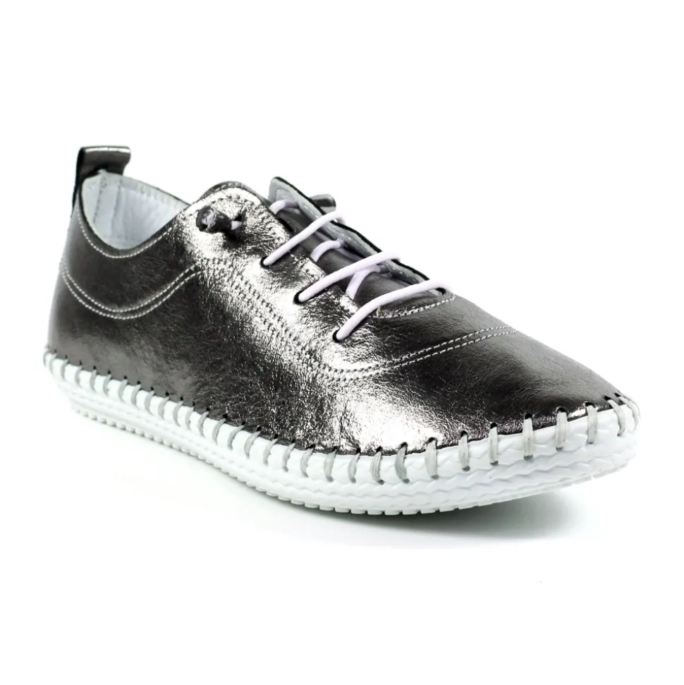 Lunar Shoes Sportschuhe | Halbschuhe*St. Ives – Leinenschuhe Aus Metallischem Zinn