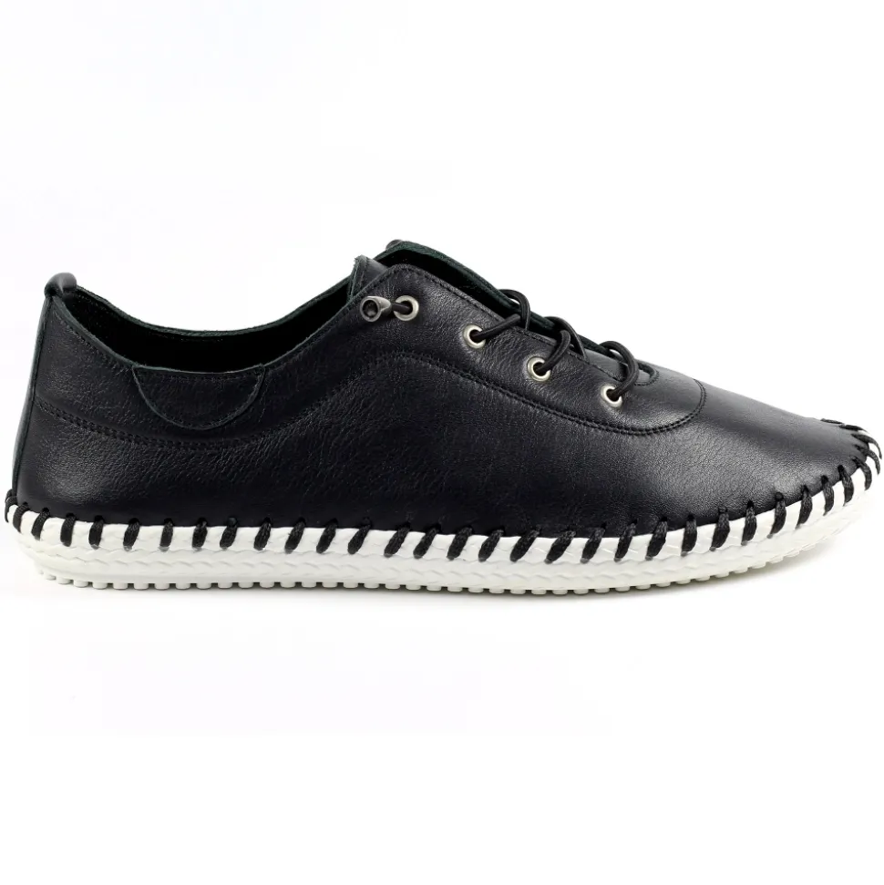 Lunar Shoes Sportschuhe | Halbschuhe*St. Ives – Leinenschuhe Aus Schwarzem Leder