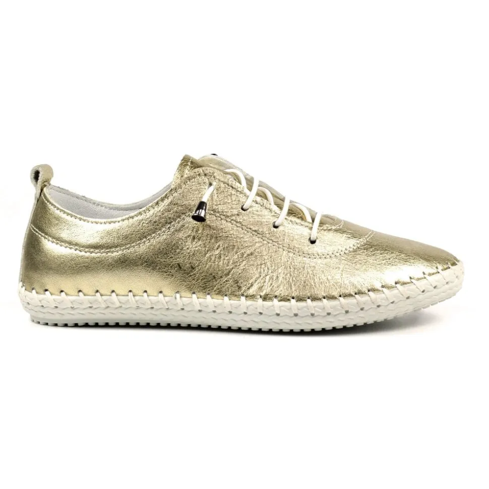 Lunar Shoes Sportschuhe | Halbschuhe*St. Ives – Leinenschuhe In Metallic-Gold