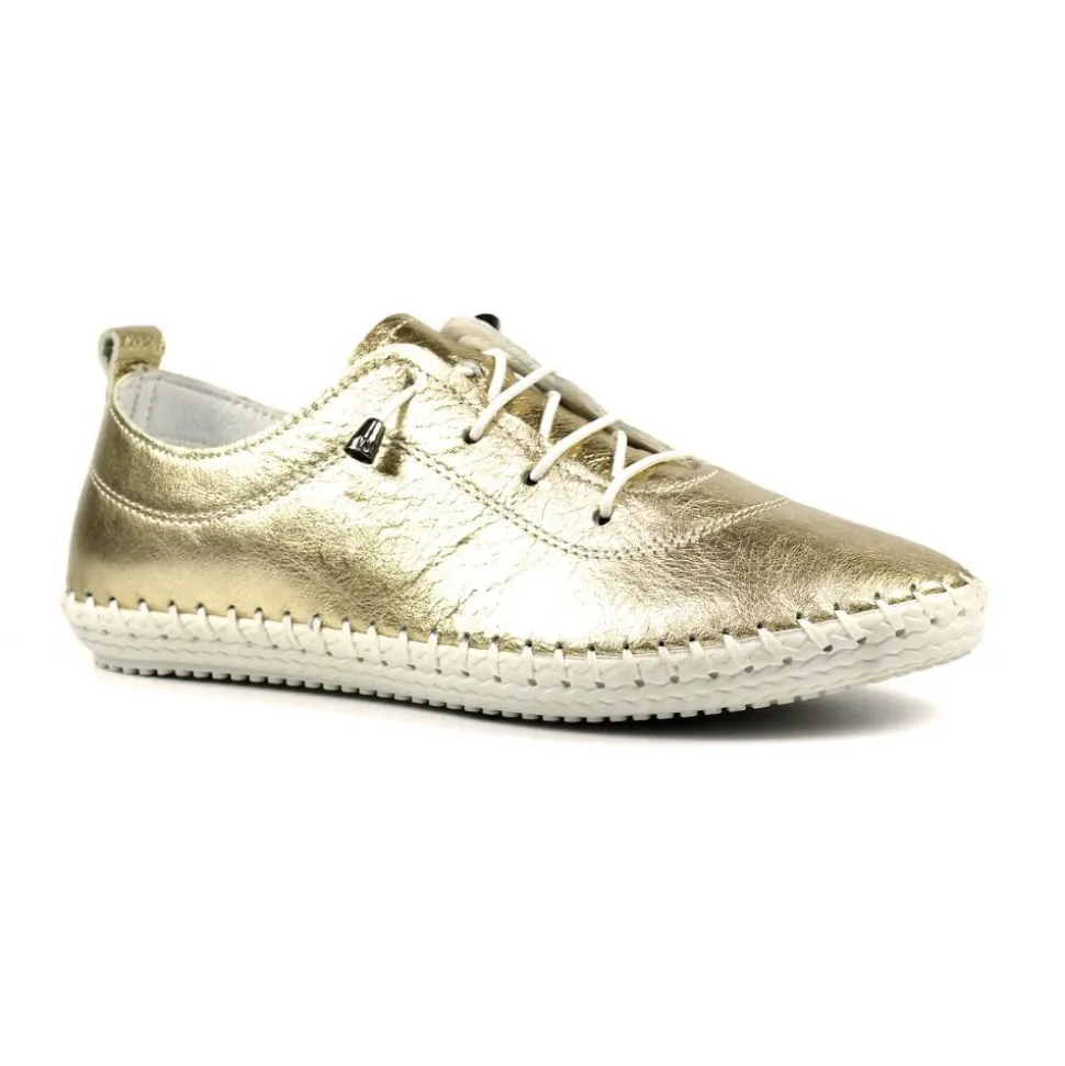 Lunar Shoes Sportschuhe | Halbschuhe*St. Ives – Leinenschuhe In Metallic-Gold