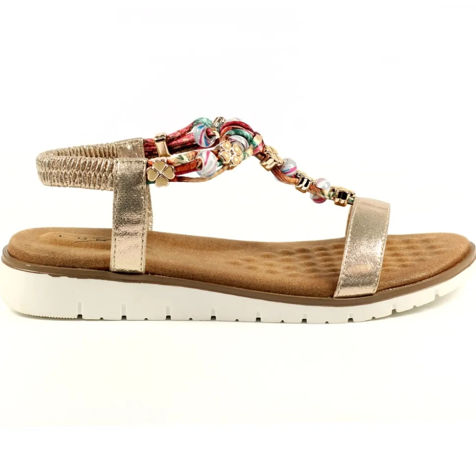Lunar Shoes Elastisch | T-steg*Tempo Gold Sandale