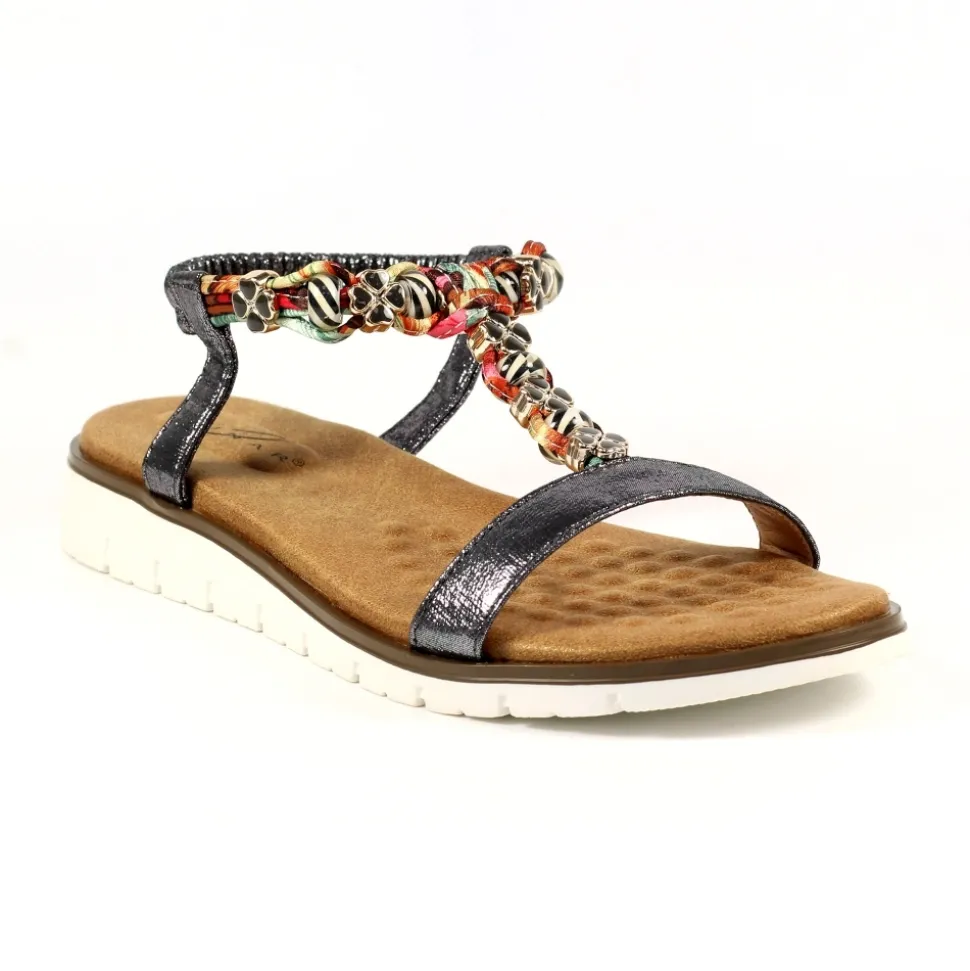 Lunar Shoes Elastisch | T-steg*Tempo-Sandale aus Zinn