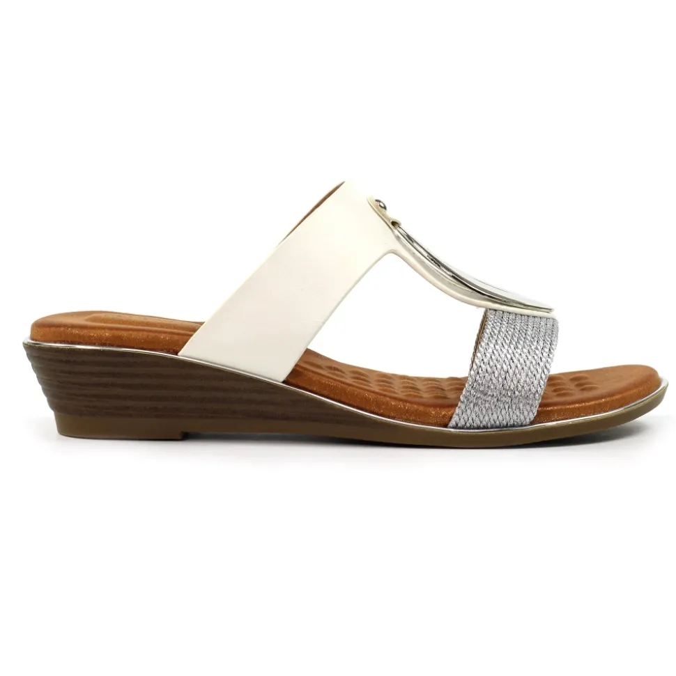 Lunar Shoes Pantoletten | Keilabsätze*Weiße Portland-Sandale